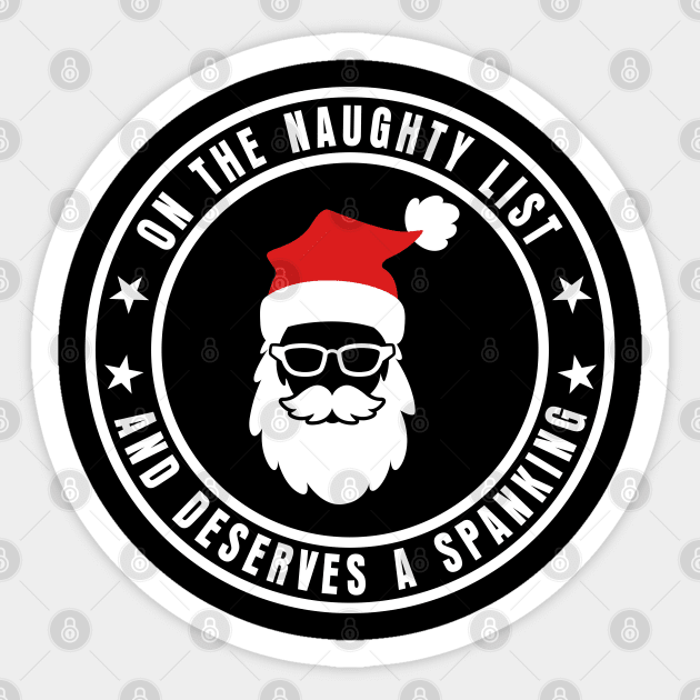 One the naughty List - Christmas Santa Sticker by UrbanLifeApparel